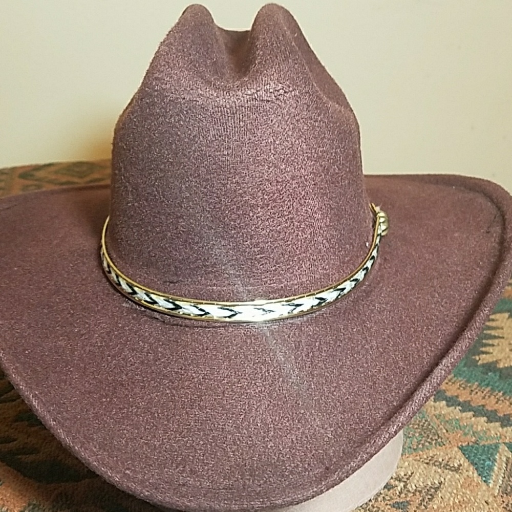 Child's brown wool cowboy hat